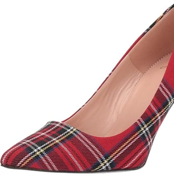 NEW J. Crew Elsie TARTAN Pumps Heels Red Holiday GINGHAM Tartan Plaid CHRISTMAS - Picture 5 of 15